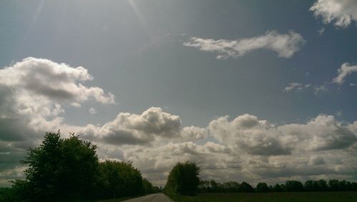 Scenic view of landscape against cloudy sky