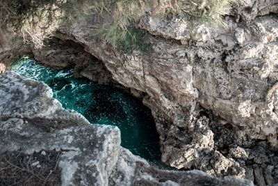 Rock formation in water