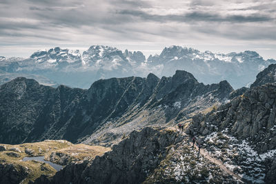 Scenic view of mountains against sky