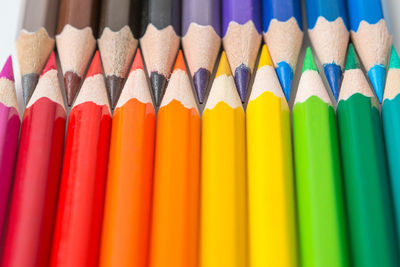 Close-up of multi colored pencils