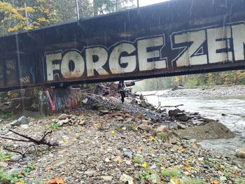 Graffiti on abandoned bridge