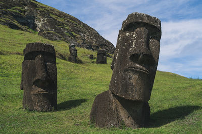 Moai statues in rapa nui