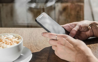 Close-up of hands working