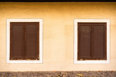 Closed window of building