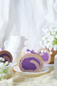 Close-up of cake on table