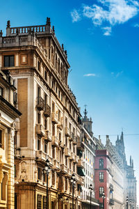 Low angle view of buildings in city