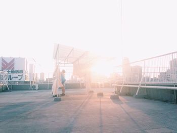 Sunset over city