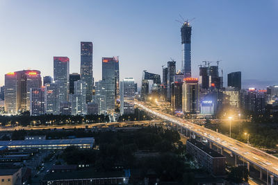 Illuminated city at night