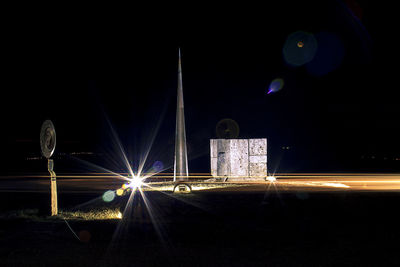 Light trails in city at night