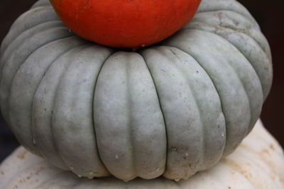 High angle view of pumpkin on table at market