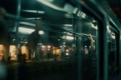 Blurred motion of train window