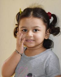 Portrait of cute girl smiling