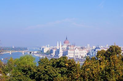 View of city against clear sky
