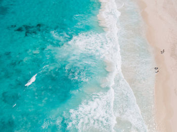 High angle view of sea waves