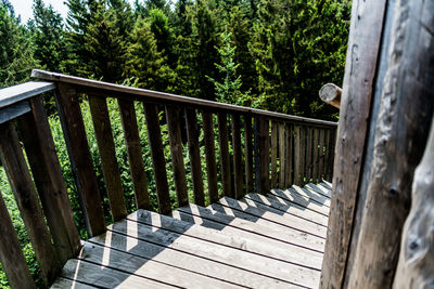 Wooden fence in forest