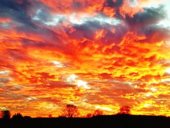 Scenic view of dramatic sky during sunset