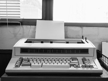 Close-up of computer keyboard on table