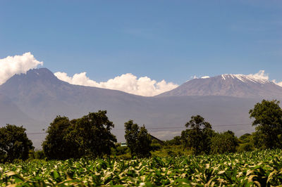 Scenic view of mountains against sky