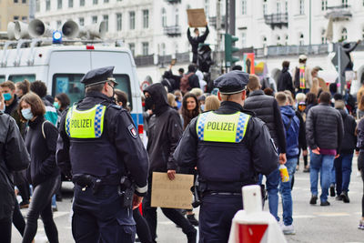 People on street in city