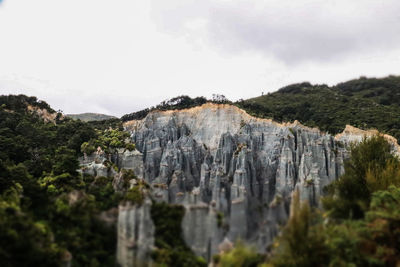 Panoramic view of rock formations against sky