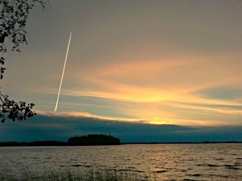 Scenic view of sea at sunset