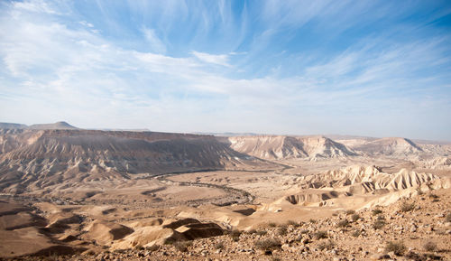 Scenic view of desert against sky