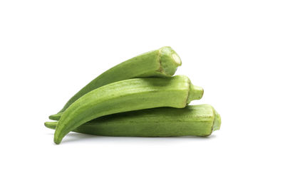 Close-up of green leaf against white background