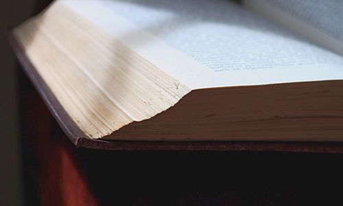 Close-up of book on table