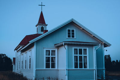 Exterior of building against blue sky