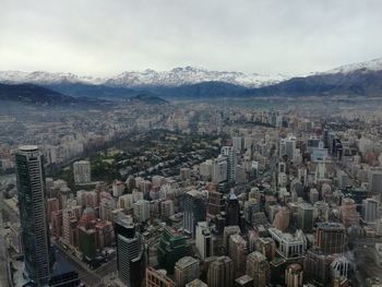 Cityscape with mountains in background