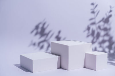 Close-up of toy blocks on white background