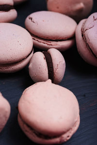 Close-up of macaroons on table