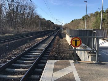 Railroad tracks against sky