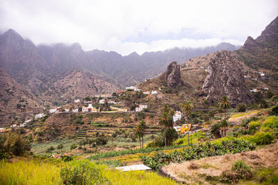 Scenic view of mountains against sky