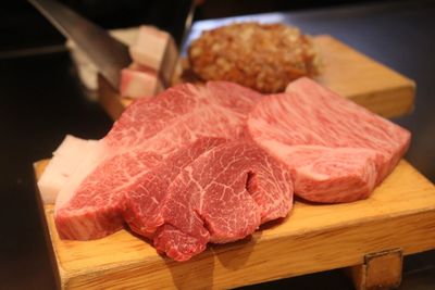 Close-up of food on table