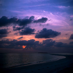 Scenic view of sea against sky at sunset