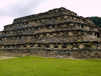Low angle view of old ruin building