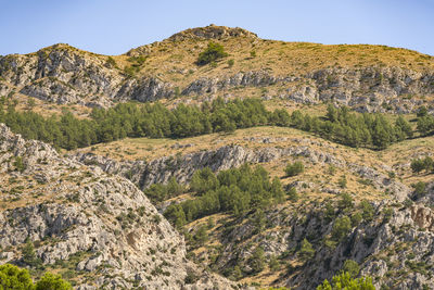 Scenic view of rocky mountains against sky