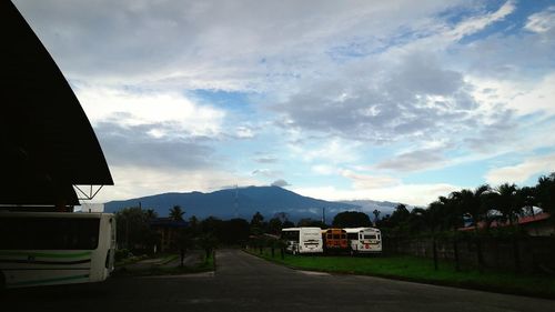 Road against cloudy sky