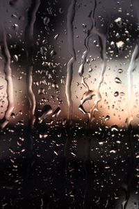 Close-up of water drops on glass