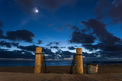 Scenic view of sea against blue sky