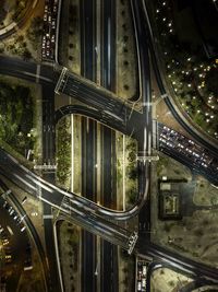 High angle view of elevated road at night