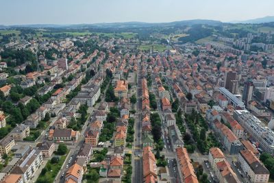 High angle view of cityscape