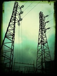 Low angle view of electricity pylon