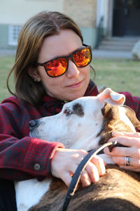 Portrait of woman wearing sunglasses