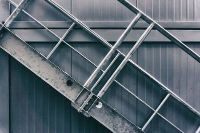 Close-up of railing on steps