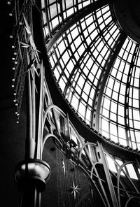 Low angle view of built glass dome 