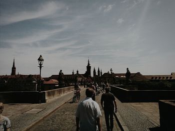 Woman looking at city skyline