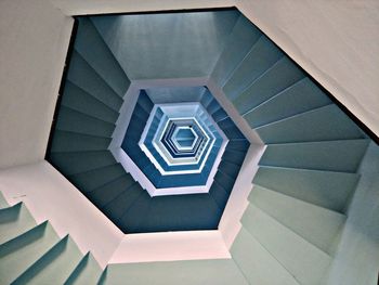 Directly below shot of spiral staircase