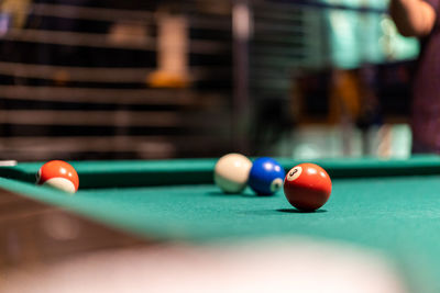 Pool ball on table